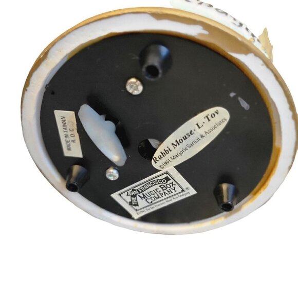 SAN FRANCISCO MUSIC BOX CO SNOW GLOBE RABBI MOUSE L'CHAYIM MUSICAL JEWISH - Picture 11 of 15